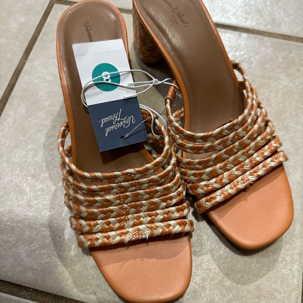 Universal Thread Orange Pink Rachel Shoe Mule Slide Heels NWT Size 8 - Picture 3 of 7